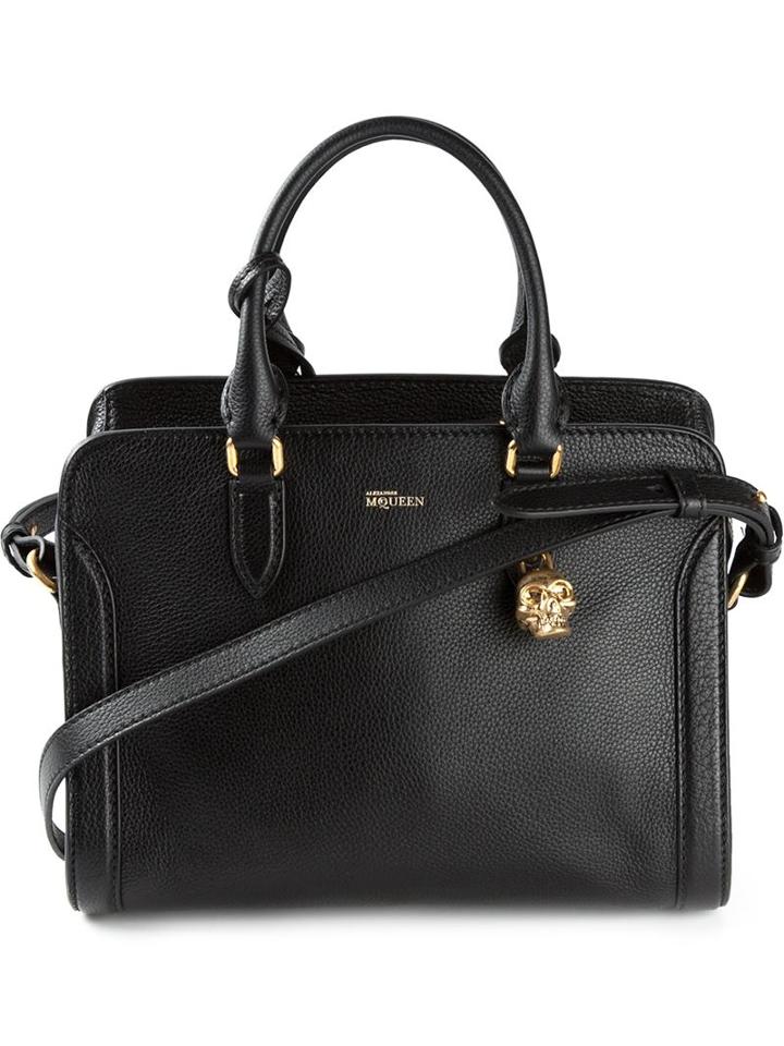 Alexander Mcqueen Padlock Tote, Women's, Black, Calf Leather