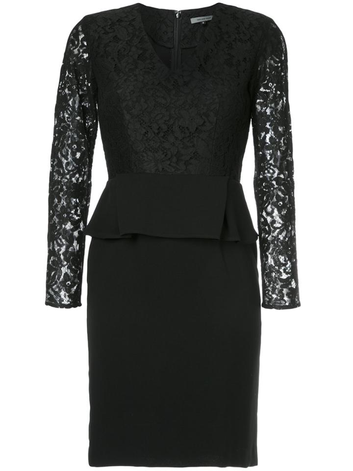 Han Ahn Soon Lace Peplum Dress - Black