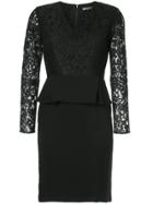 Han Ahn Soon Lace Peplum Dress - Black