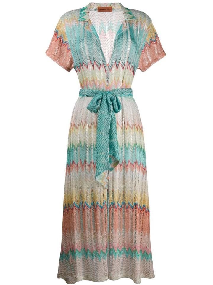 Missoni Mare Embroidered Shift Dress - Blue