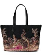 Etro Floral Print Tote, Women's, Black