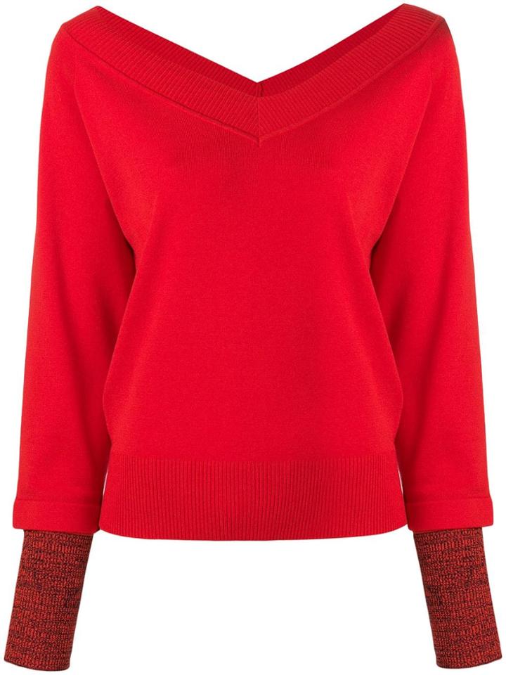 Sport Max Code V-neck Jumper - Red