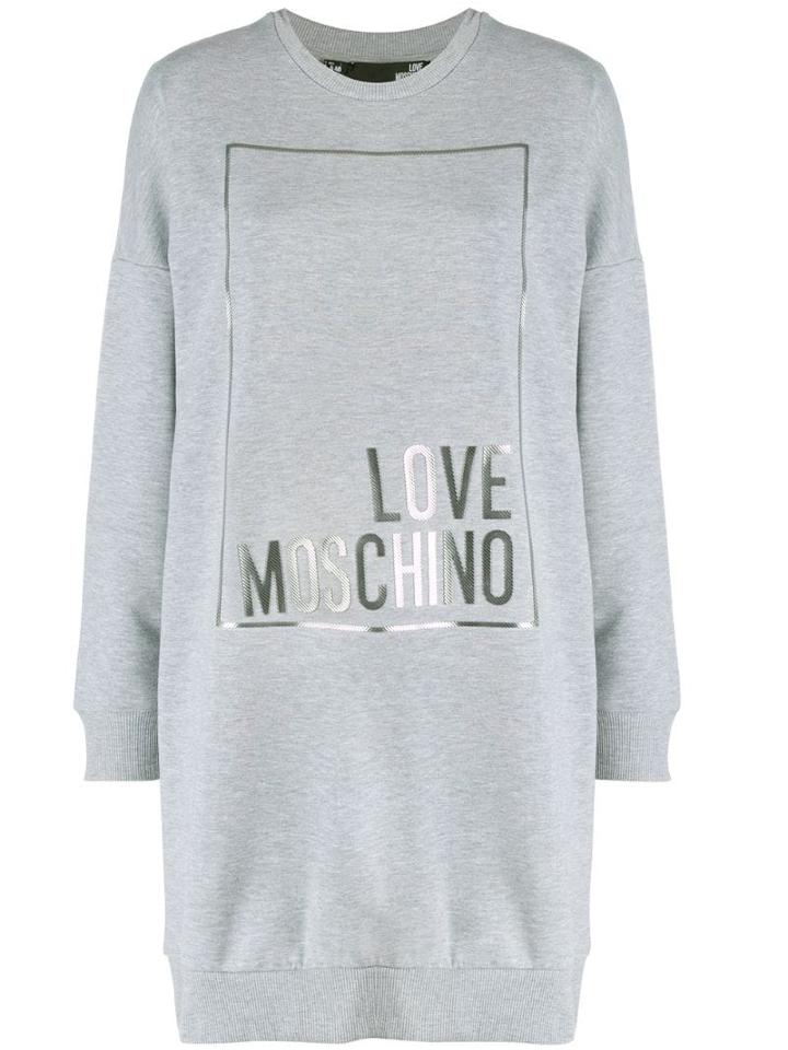 Love Moschino Printed Logo Sweater-dress - Grey
