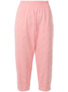 Gcds Monogram Cropped Track Trousers - Pink & Purple