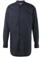 Dries Van Noten Collarless Shirt, Men's, Size: 46, Blue, Cotton