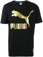 Puma Logo Print T-shirt, Men's, Size: Small, Black, Cotton