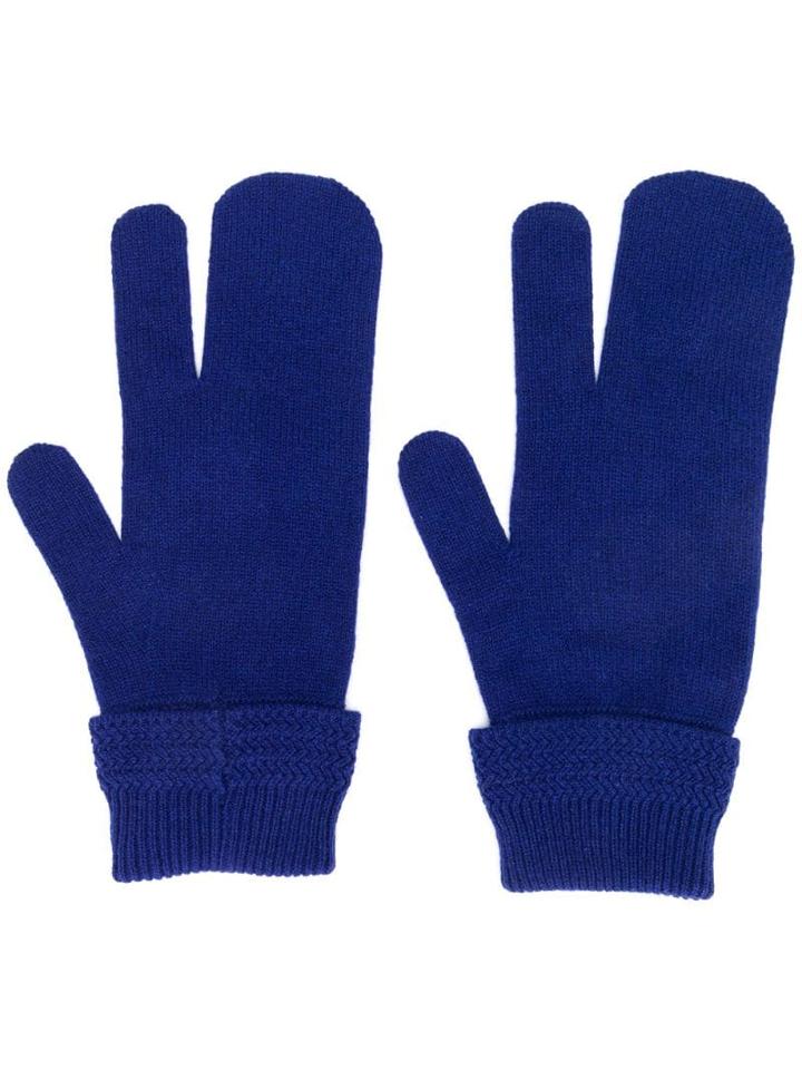 Maison Margiela Three-finger Gloves - Blue