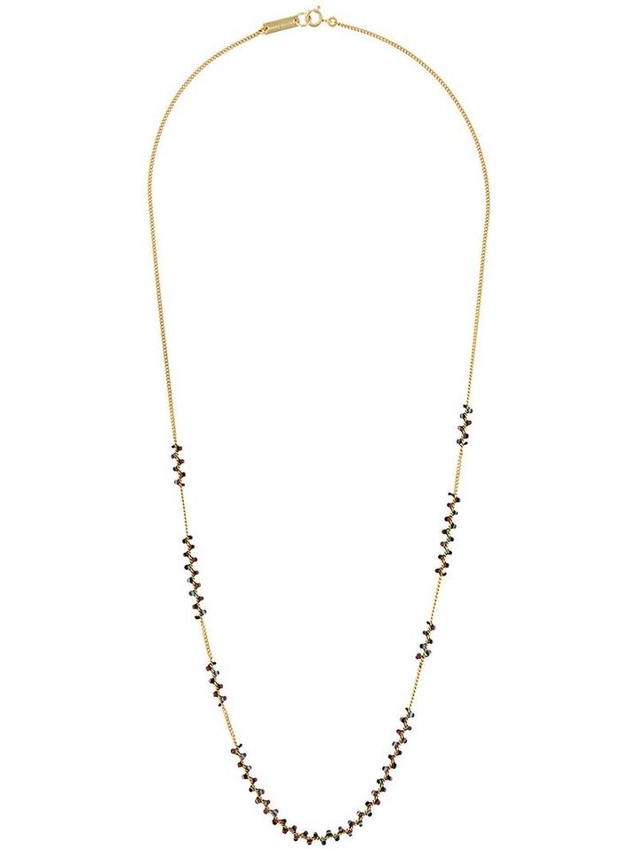 Isabel Marant Beaded Link Chain Necklace, Women's, Metallic