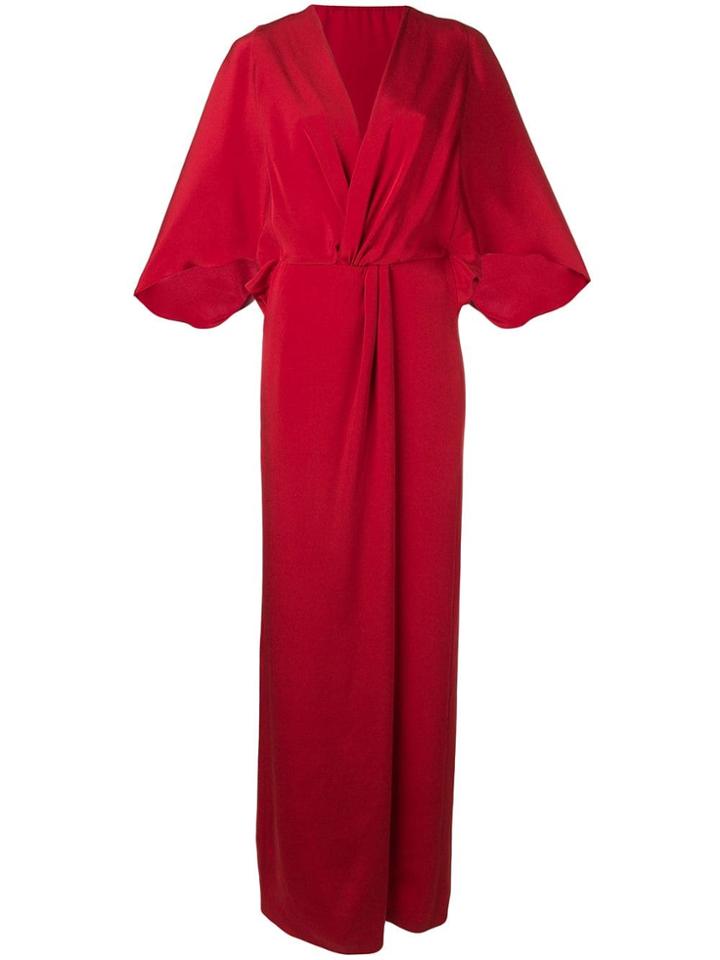 Alberta Ferretti Batwing Maxi Dress - Red