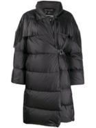 Ermanno Scervino Leather Fringe Puffer Coat - Black