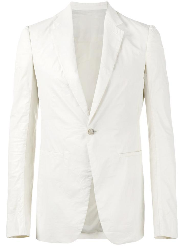 Rick Owens - Classic Single Breasted Blazer - Men - Cotton/cupro - 50, Nude/neutrals, Cotton/cupro