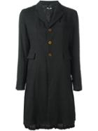 Comme Des Garçons Comme Des Garçons Pleated Back Buttoned Coat, Women's, Size: Medium, Black, Polyester/cotton