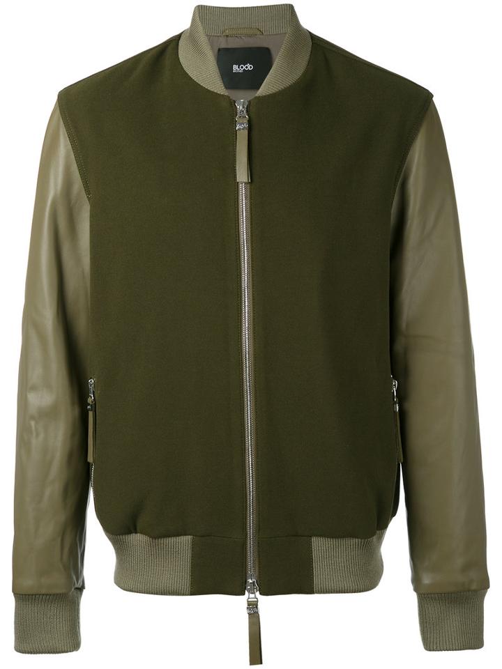 Blood Brother - Alpha Bomber Jacket - Men - Lamb Skin/wool - S, Green, Lamb Skin/wool