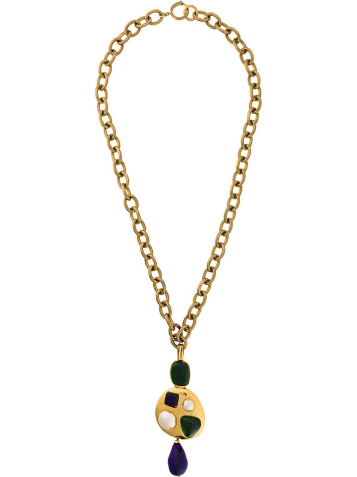 Chanel Vintage Chain Pendant Necklace - Multicolour