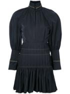 Ellery Pleated Trim Fitted Dress - Black