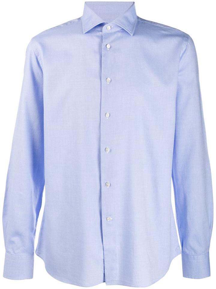 Cenere Gb Long-sleeve Fitted Shirt - Blue
