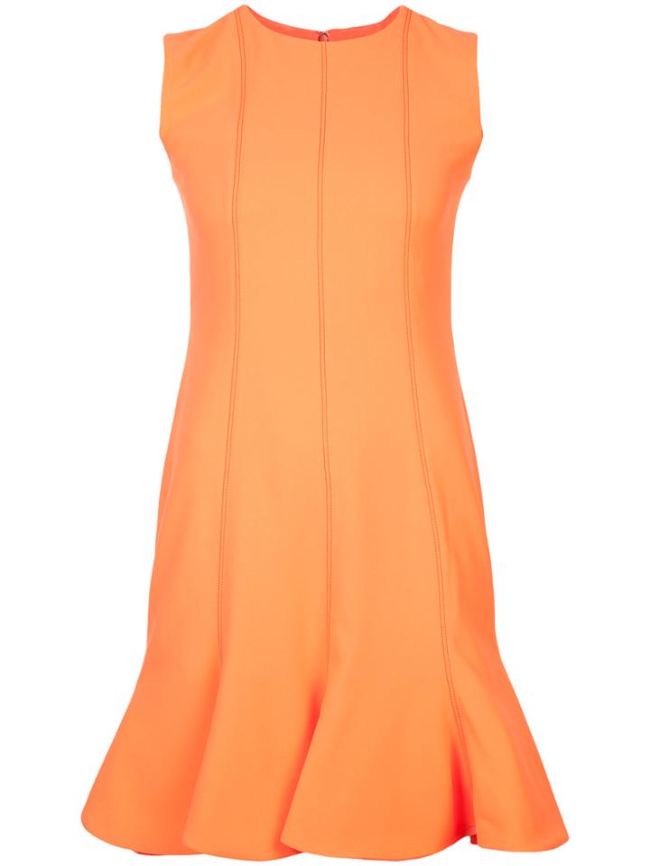 Victoria Victoria Beckham Flounce Hem Shift Dress - Yellow & Orange