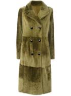 Drome Panelled Coat, Women's, Size: M, Green, Lamb Fur/sheep Skin/shearling