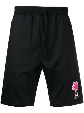 Y3 Sport Floral Logo Shorts - Black