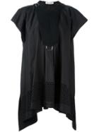 Paco Rabanne Perforated Hem Shift Dress, Women's, Size: 34, Black, Cotton