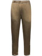 H Beauty & Youth Satin Tapered Trousers - Brown