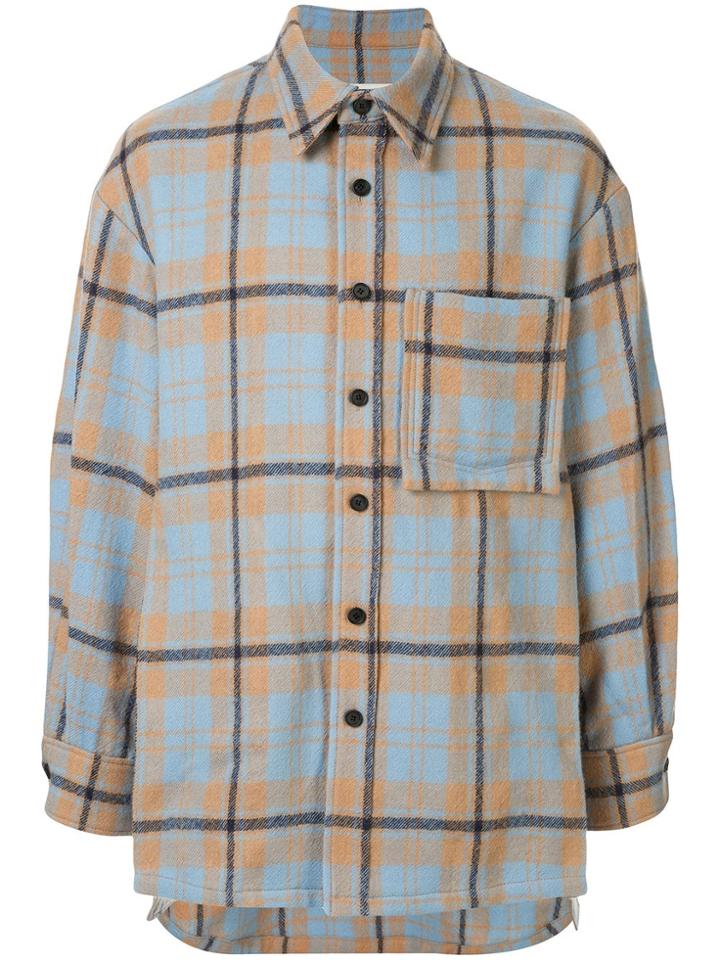 Wooyoungmi Oversized Checked Shirt - Blue