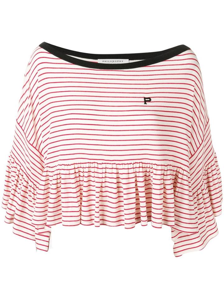 Philosophy Di Lorenzo Serafini Boat Neck Striped Top - White