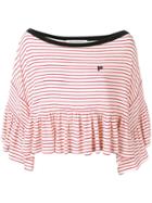 Philosophy Di Lorenzo Serafini Boat Neck Striped Top - White