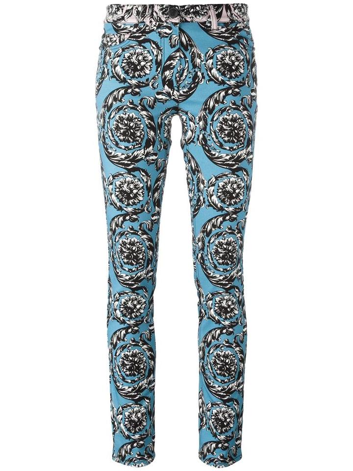 Versace 'baroque Ice' Jeans, Women's, Size: 26, Blue, Cotton/spandex/elastane