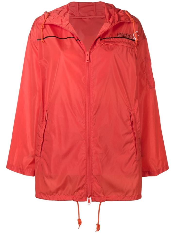 Prada Zip-up Logo Windbreaker - Yellow & Orange