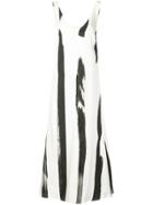Christopher Esber Stripe Patterned Maxi Dress - White