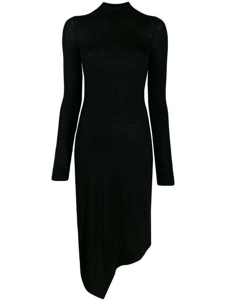 Pringle Of Scotland Roll-neck Asymmetric Dress - Black
