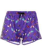 Kappa Drawstring Printed Shorts - Pink & Purple