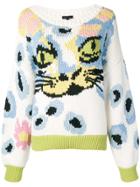 Escada Cat Face Knit Sweater - White