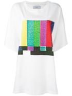 Facetasm Oversized Printed Front T-shirt, Women's, Size: 0, White, Cotton