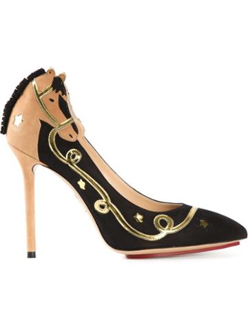 Charlotte Olympia Giddy Up! Pumps, Women's, Size: 36, Black, Leather