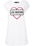 Love Moschino Glitter Heart T-shirt Dress - White