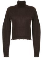 Unravel Project Raw Hem Turtleneck Sweater - Brown