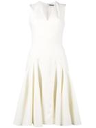 Alexander Mcqueen Flared V-neck Dress - Nude & Neutrals