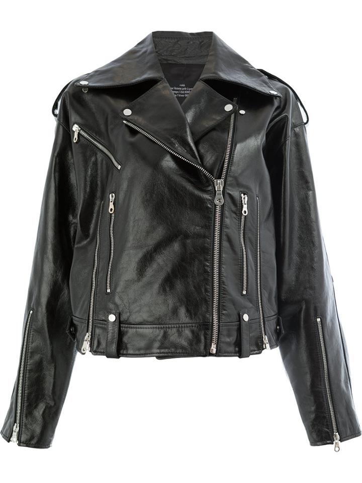 Rokh Double-breasted Biker Jacket - Black