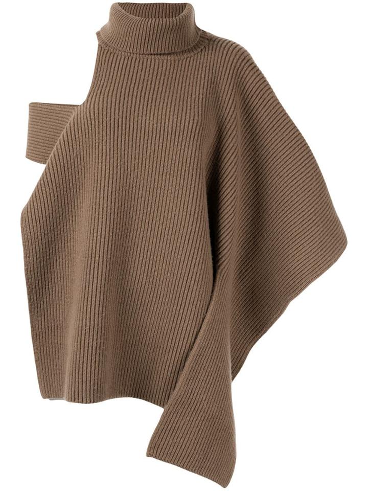 Ports 1961 Ribbed Roll Neck Knitted Top - Neutrals