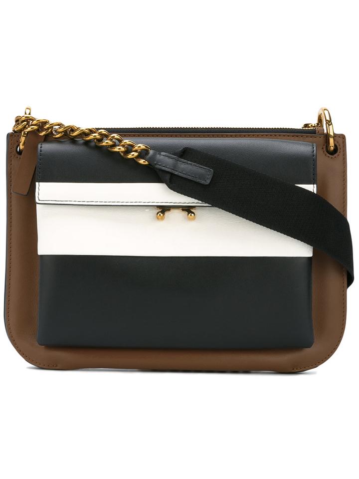 Marni - Zipped Shoulder Bag - Women - Calf Leather - One Size, Women's, Black, Calf Leather