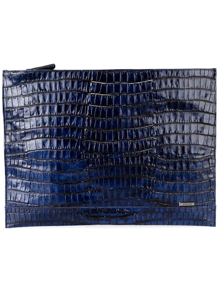 Zanellato Crocodile Effect Clutch - Blue