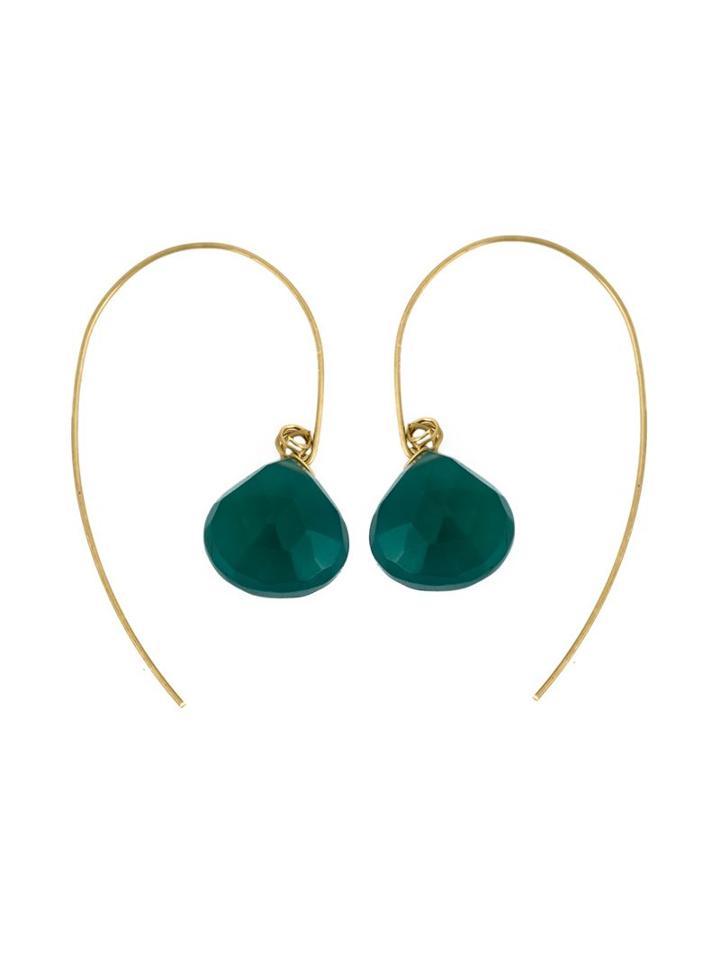 Uzerai Edits 18kt Yellow Gold Green Agate Earrings