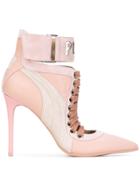 Fenty X Puma Lace Up Cuffed Booties - Pink & Purple