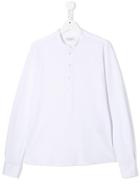 Paolo Pecora Kids Teen Mandarin Neck Shirt - White