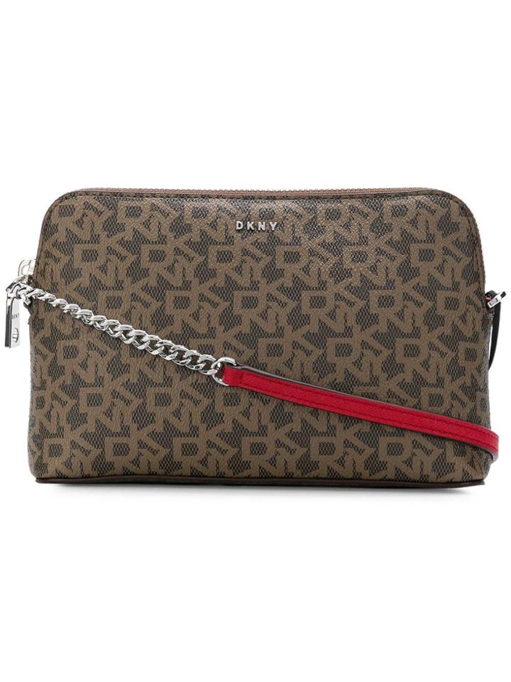 Dkny Dkny R83ej655 M68 Mocha Logo Rog Leather/fur/exotic