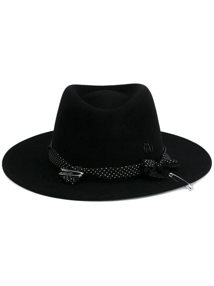 Maison Michel 'thadee' Felt Hat, Women's, Size: Medium, Black, Cotton/wool
