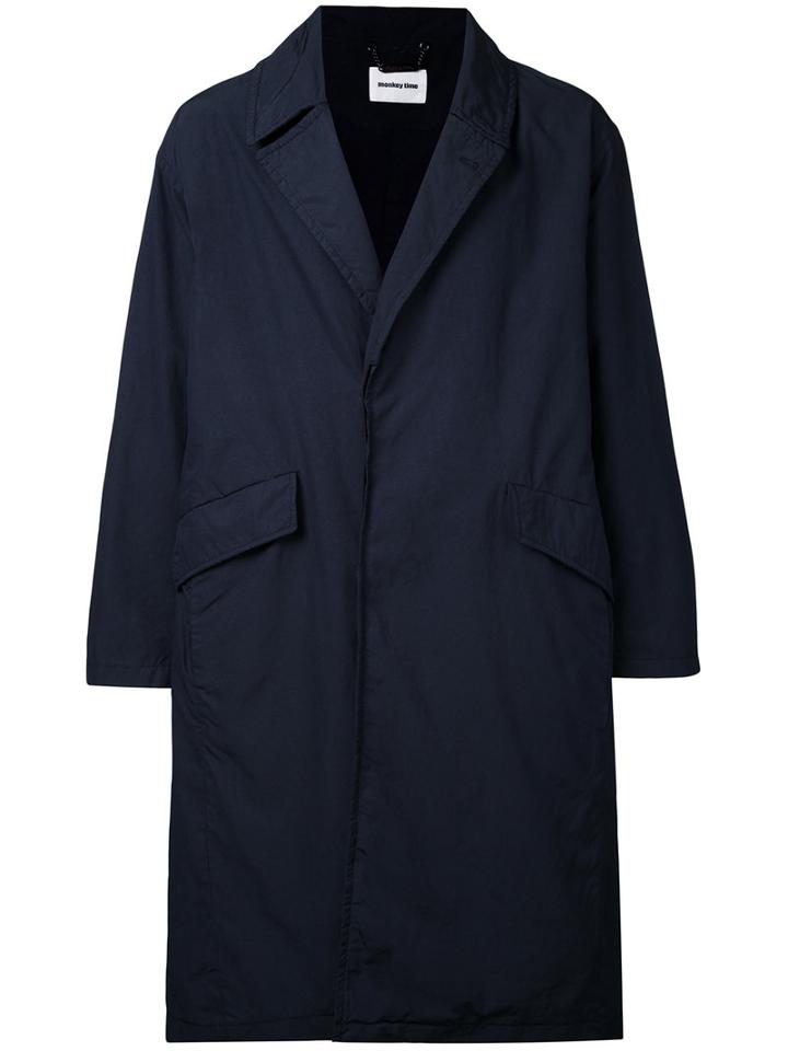 Monkey Time Single-breasted Coat, Men's, Size: Medium, Blue, Polyester/nylon
