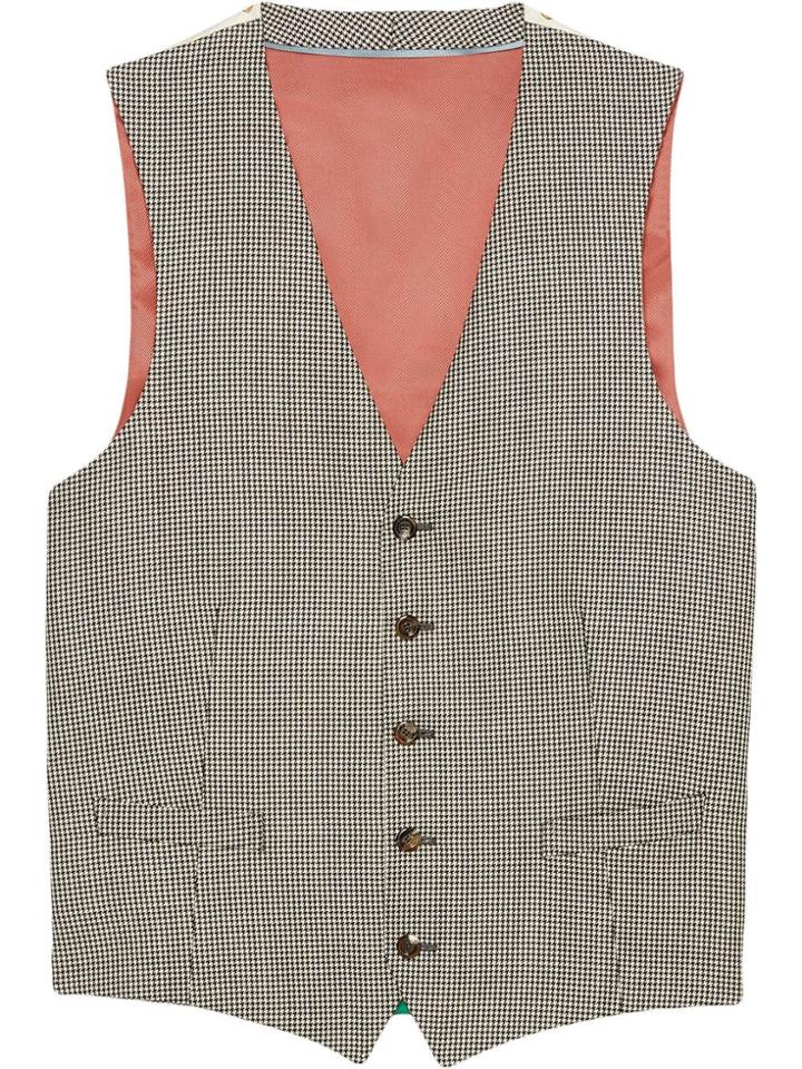 Gucci Houndstooth Wool Formal Vest - Grey